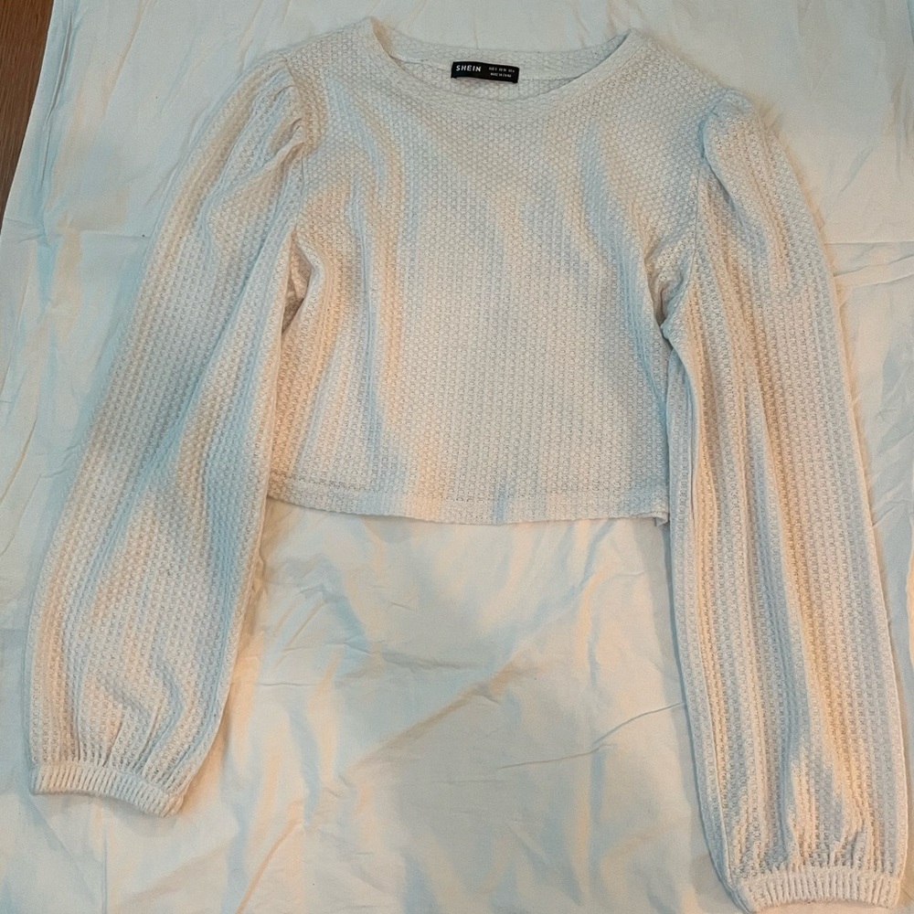 White shein long sleeve top